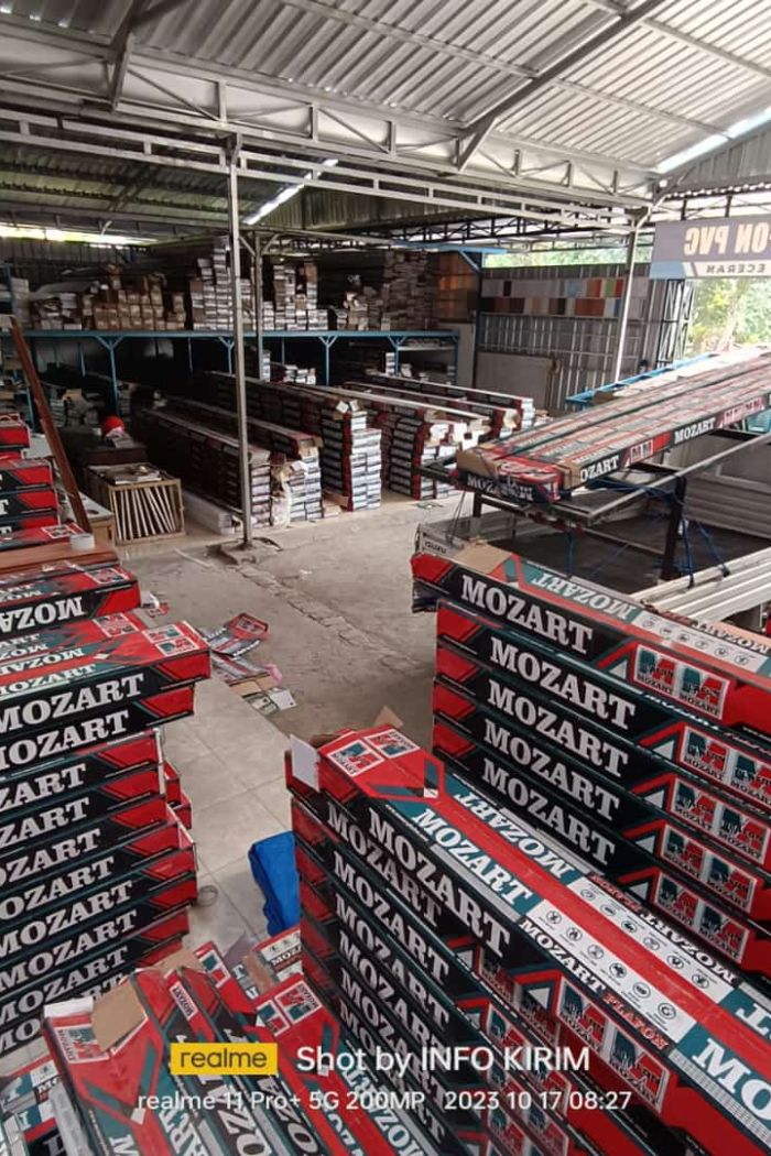 Stok gudang plafon PVC Mozart di Samudra Plafon PVC Blitar